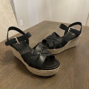 Aldo‎ Women’s Meresha Black Wedge Sandals – Size US 9 / EU 40 / UK 7